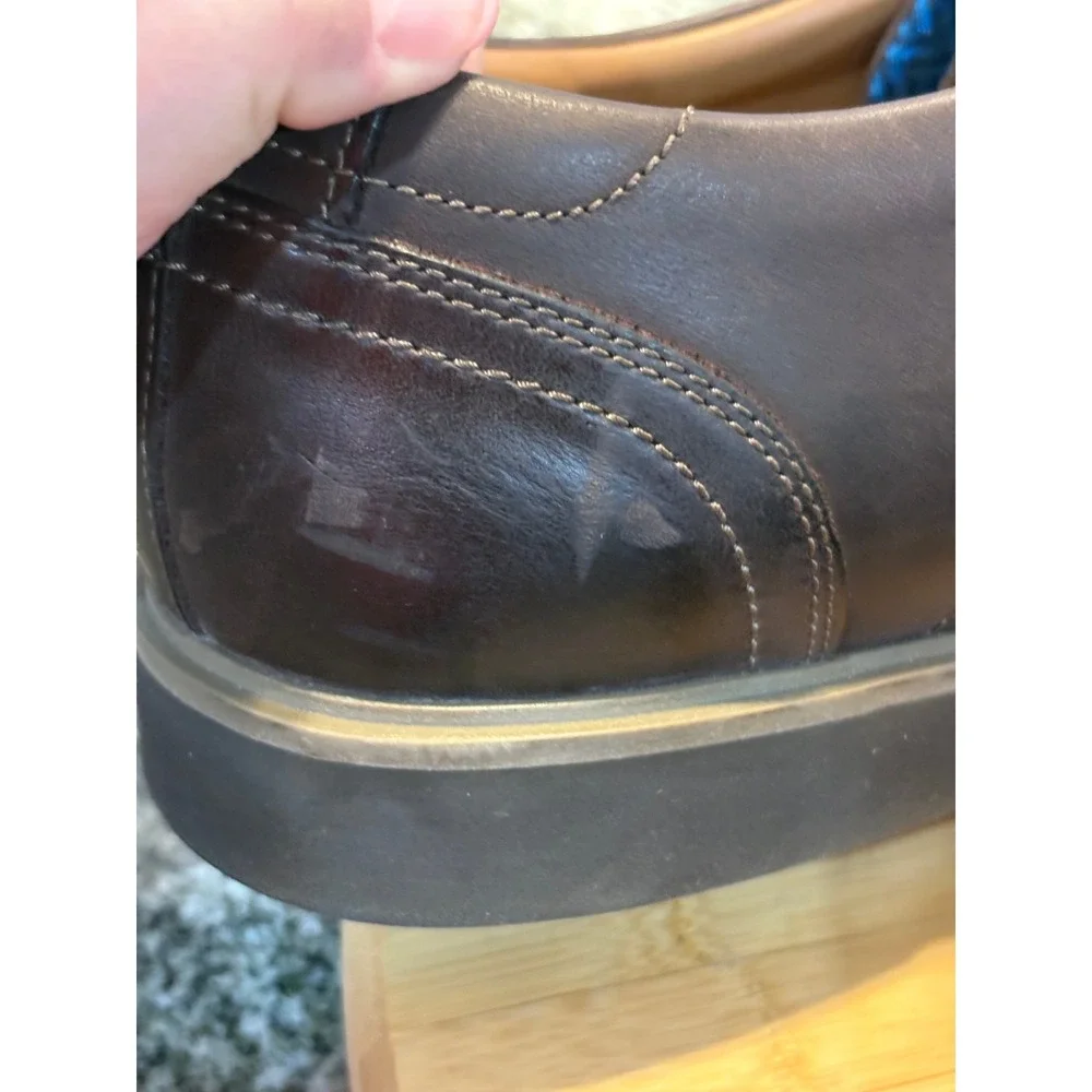 Mens Clarks Brown Leather Dress Oxford Active‎ Air Vent Comfort Size 12 SKU69